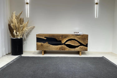 Sideboard aus massivem Nussbaumholz mit Epoxidharz - image 2