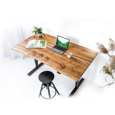 Höhenverstellbarer Schreibtisch aus Nussbaum 1